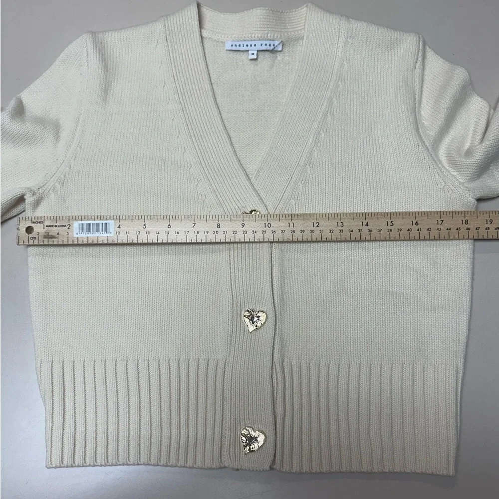 Endless Rose Cream Cardigan with Gold Buttons - Picture 10 of 14